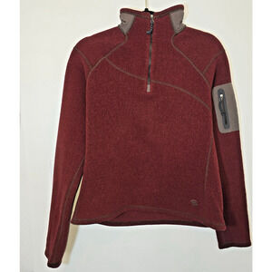 Mountain Hardware Polartec Quarter Zip Burgundy Pullover Women's Medium Outdoors